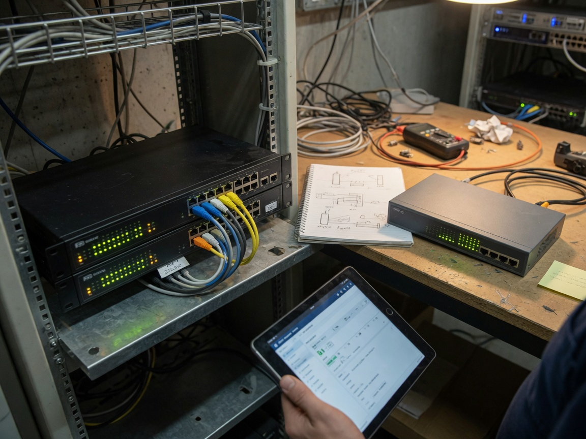 Diagrama comparativo de tipos de registros en un switch PoE gestionado vs. no gestionado